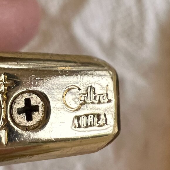 Vintage Colibri Lighter Intricate Gold & Brown Design Cigarette Case/Money Clip - Picture 11 of 13